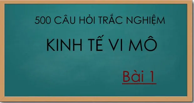 500 câu hỏi trắc nghiệm kinh tế vi mô