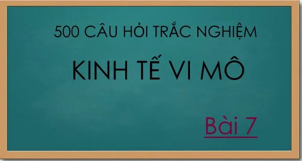 500 câu hỏi trắc nghiệm kinh tế vi mô